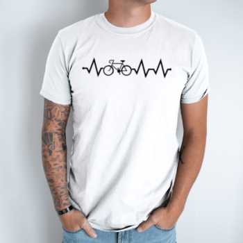 Unisex marškinėliai su spauda „Dviračio Pulsas“