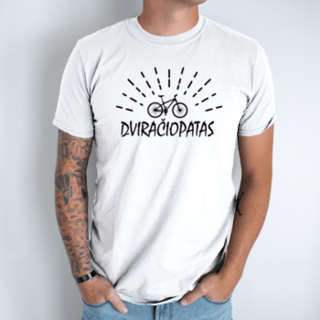 Unisex marškinėliai su spauda “Dviračiopatas”