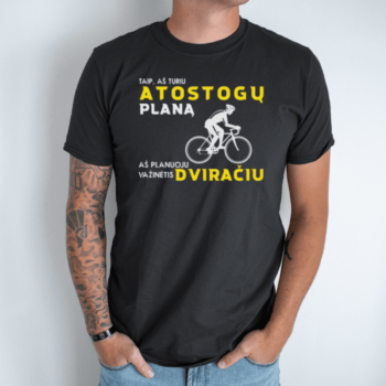 Unisex marškinėliai su spauda „Atostogų planas“