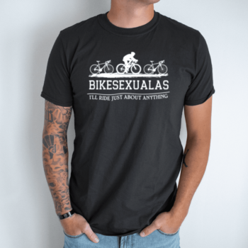 Unisex marškinėliai su spauda „Bikesexualas“