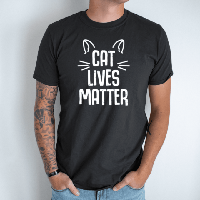 juoda-vyriski-marskineliai-cat-lives-matter