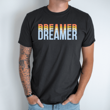Unisex marškinėliai su spauda „Dreamer“