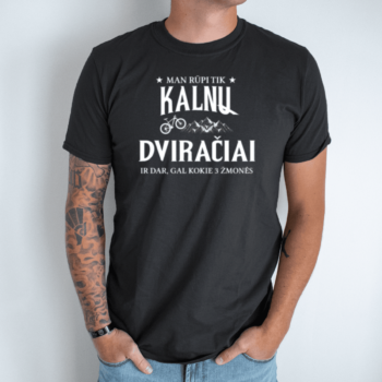 Unisex marškinėliai su spauda “Kalnų dviračiai”