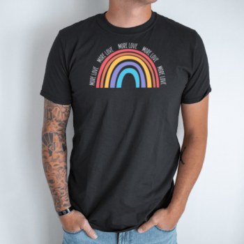 Unisex marškinėliai su spauda „More Love“