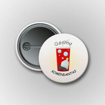 Prisegamas ženkliukas Gėrimų komendantas