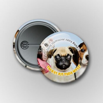 Prisegami ženkliukai su šuniukais