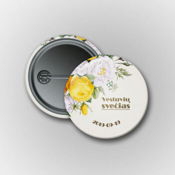 Dovanos vestuvių svečiams prisegami ženkliukai