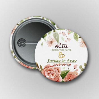 Prisegamas ženkliukas „Ačiū, kad buvote kartu“