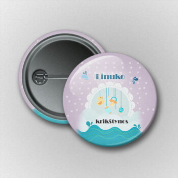 Prisegamas ženkliukas krikštynoms