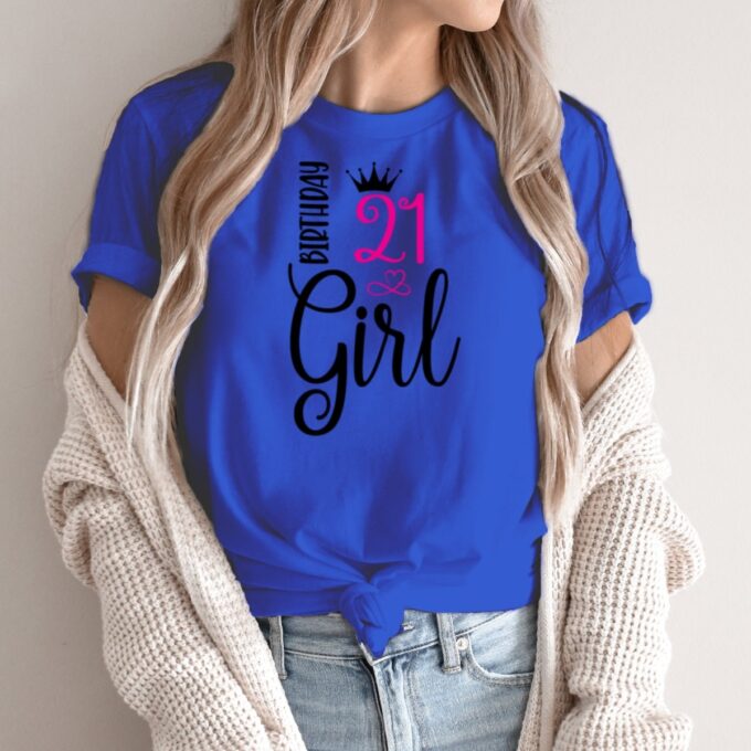 Unisex marškinėliai su spauda „Girl 21“ - Image 3