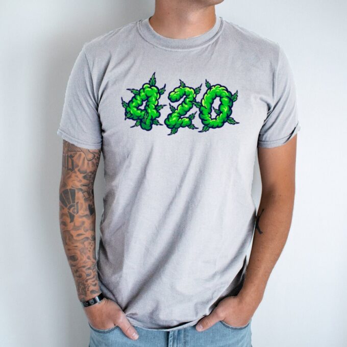 Unisex marškinėliai su spauda „420“ - Image 3