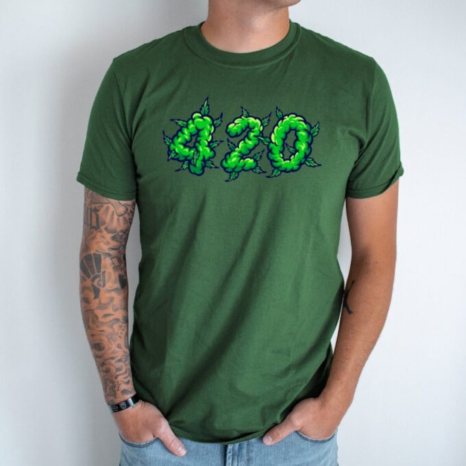 Unisex marškinėliai su spauda „420“ - Image 5