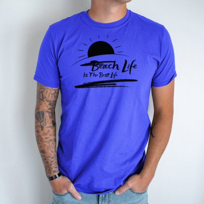Unisex marškinėliai su spauda „Beach Life“ - Image 3