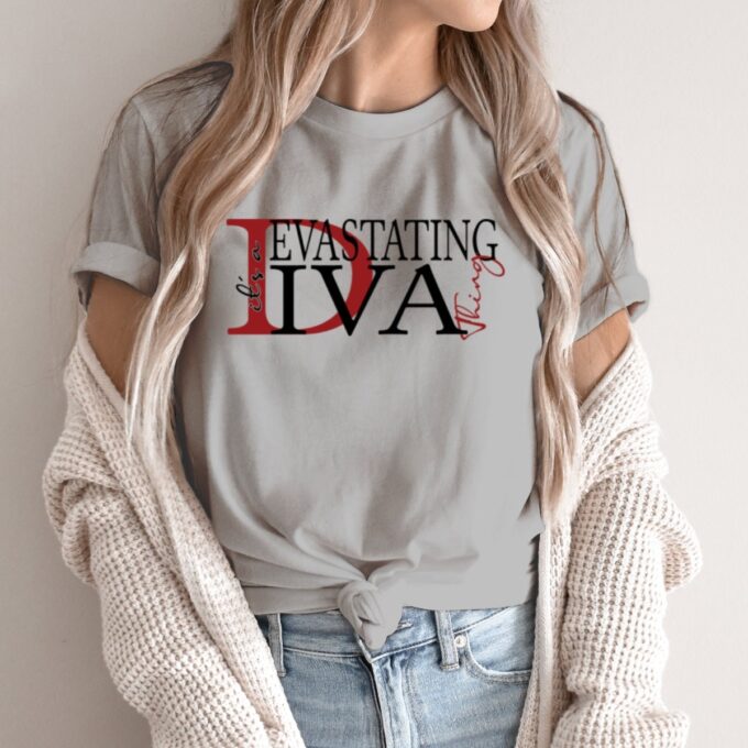 Unisex marškinėliai su spauda „Diva“ - Image 2
