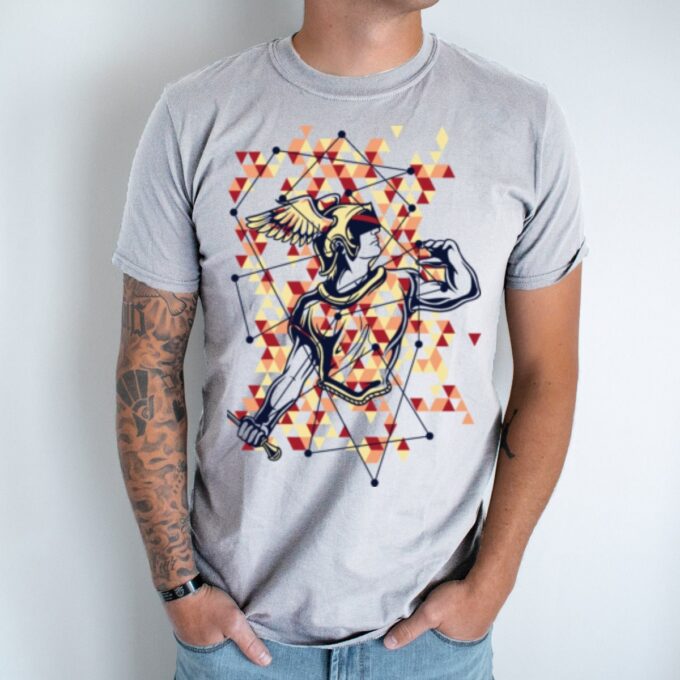 Unisex marškinėliai su spauda „Graikų Karys“ - Image 3