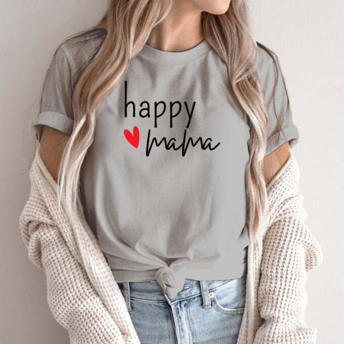 Unisex marškinėliai su spauda „Happy Mama“ - Image 2