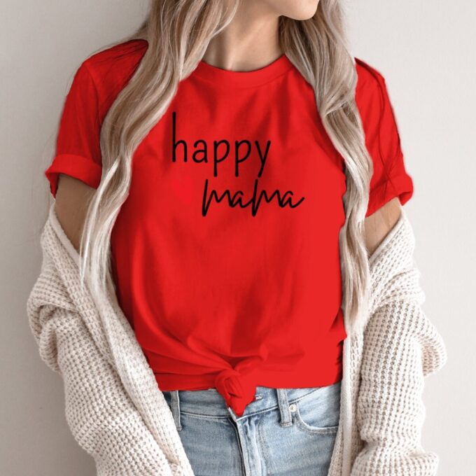 Unisex marškinėliai su spauda „Happy Mama“ - Image 4
