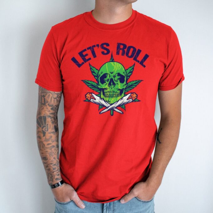 Unisex marškinėliai su spauda „Lets Roll“ - Image 3