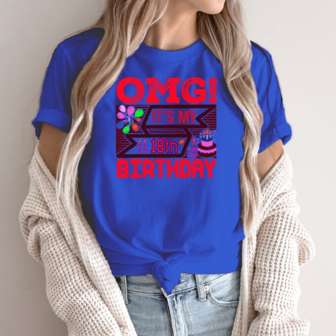 Unisex marškinėliai su spauda „OMG man 18“ - Image 4