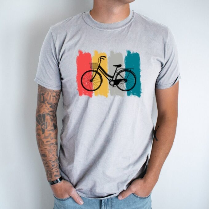 Unisex marškinėliai su spauda „Retro dviratis“ - Image 3