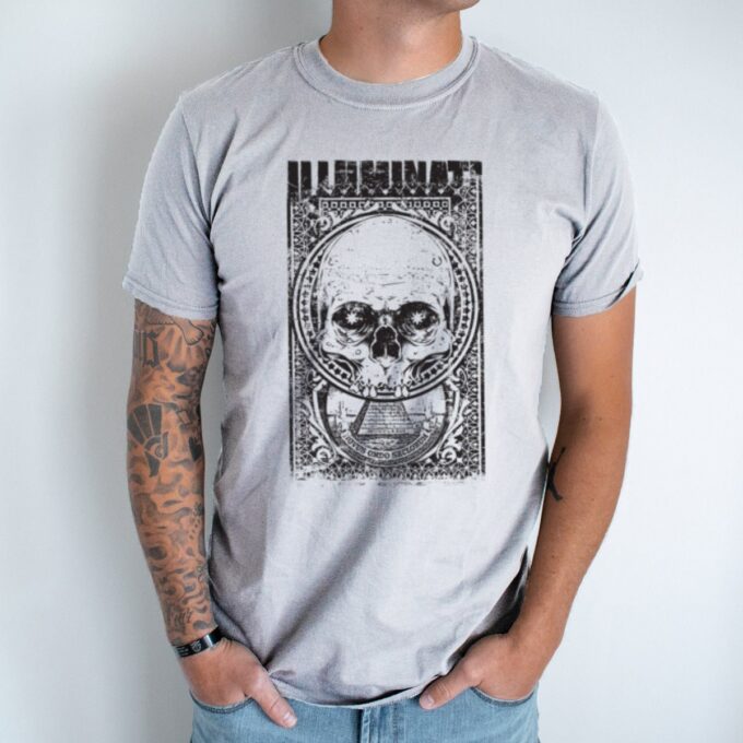 Unisex marškinėliai su spauda „Baisus skeletas“ - Image 2