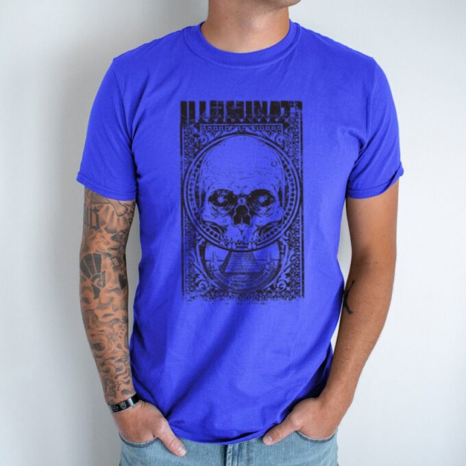 Unisex marškinėliai su spauda „Baisus skeletas“ - Image 3