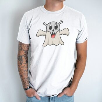 Unisex marškinėliai su spauda „Vaiduoklis Kaukolė“