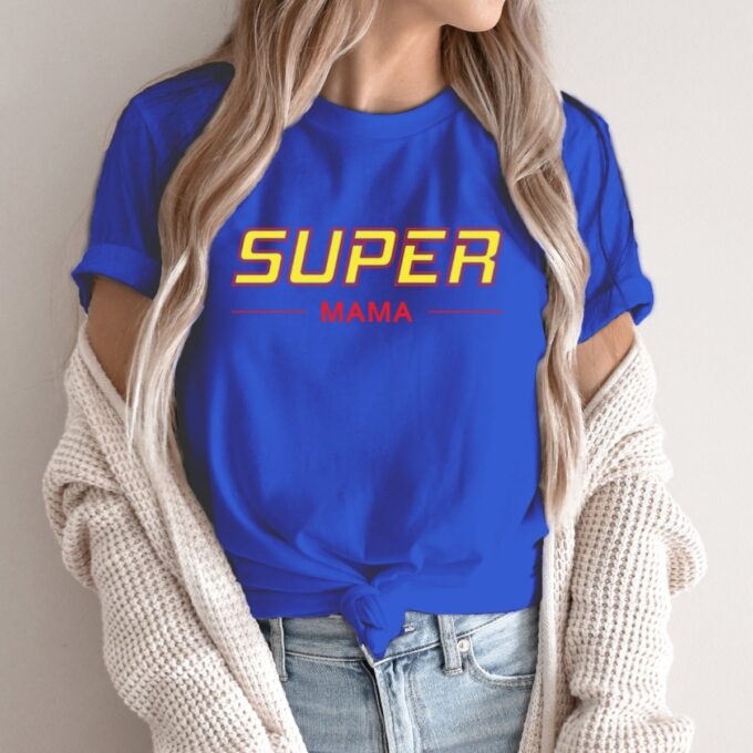 Unisex marškinėliai su spauda „Super mama“ - Image 4