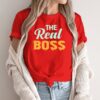 Unisex marškinėliai su spauda „Real boss“ - Image 5