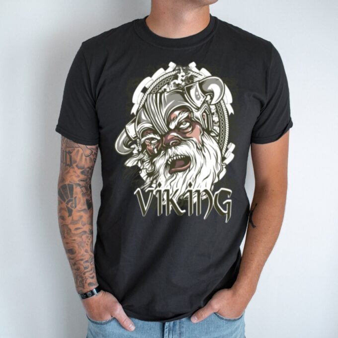 Unisex marškinėliai su spauda „Vikingų karys“ - Image 2