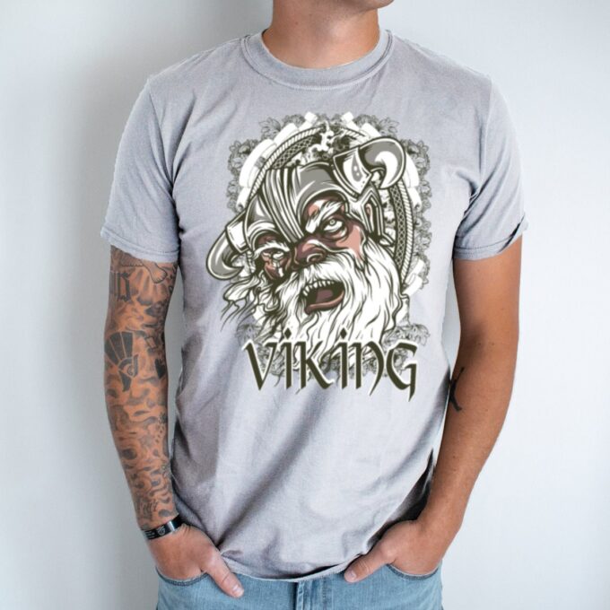 Unisex marškinėliai su spauda „Vikingų karys“ - Image 3