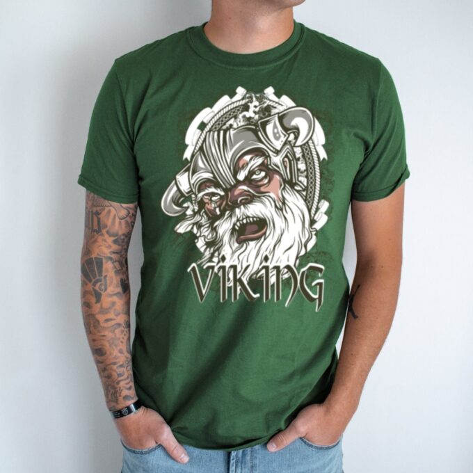 Unisex marškinėliai su spauda „Vikingų karys“ - Image 4