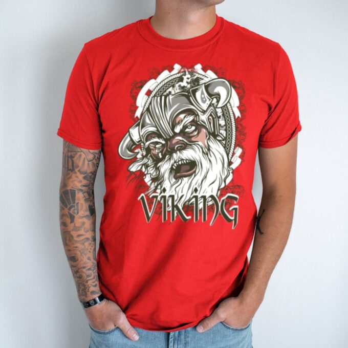 Unisex marškinėliai su spauda „Vikingų karys“ - Image 5