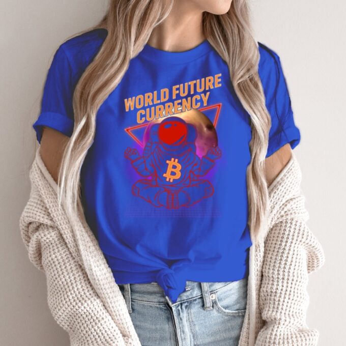 Unisex marškinėliai su spauda „Pasaulinė valiuta - Bitcoinas“ - Image 4