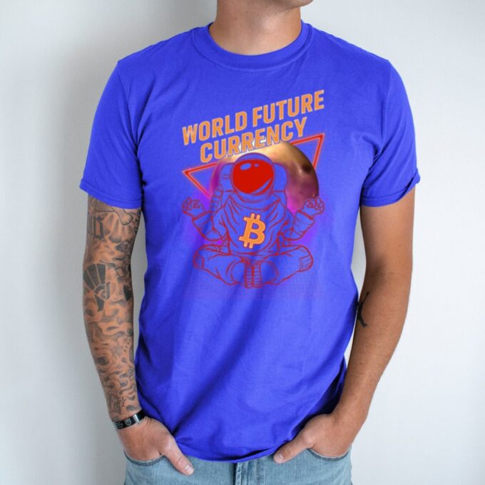 Unisex marškinėliai su spauda „Pasaulinė valiuta - Bitcoinas“ - Image 4