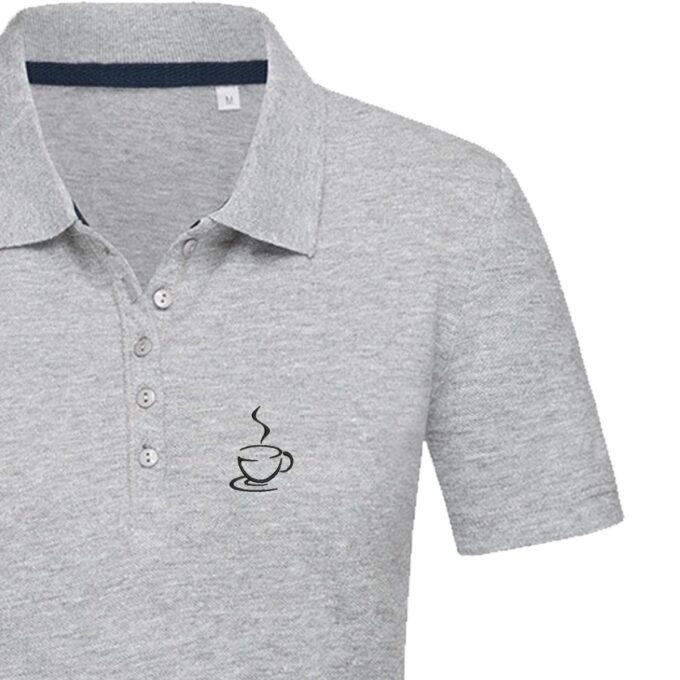 Moteriški polo marškinėliai „Kavos puodelis“ - Image 3
