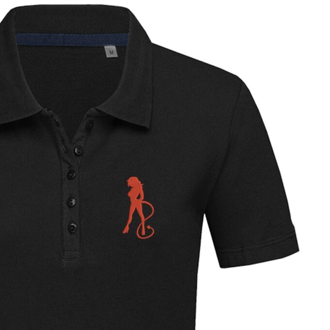Moteriški polo marškinėliai „Velniukštė“ - Image 2