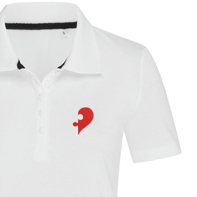 Moteriški polo marškinėliai „Širdies puzle“