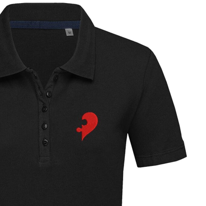 Moteriški polo marškinėliai „Širdies puzle“ - Image 2