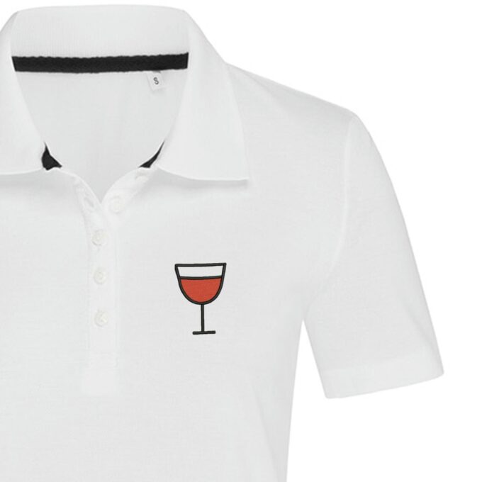 Moteriški polo marškinėliai „Vyno taurė“