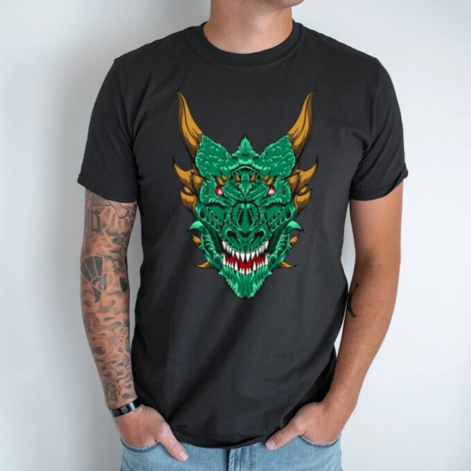 Unisex marškinėliai su spauda „Žalias Drakonas“ - Image 2