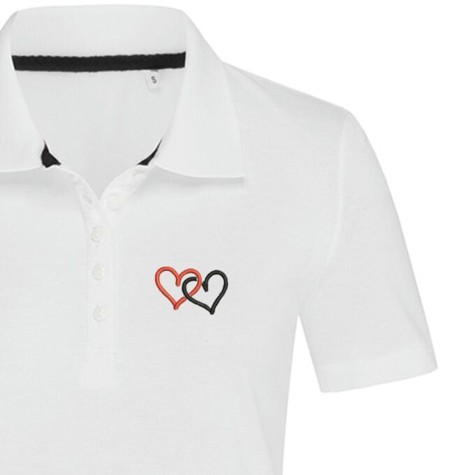 Moteriški polo marškinėliai „Širdutės“