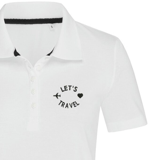 Moteriški polo marškinėliai „Let's Travel“