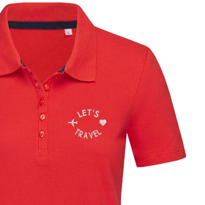 Moteriški polo marškinėliai „Let's Travel“ - Image 6