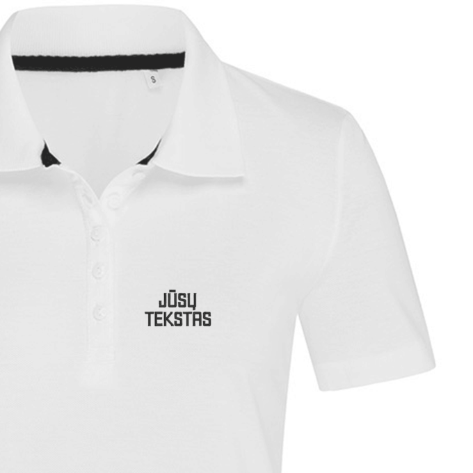 Moteriški polo marškinėliai „Jūsų tekstas“ - Image 2