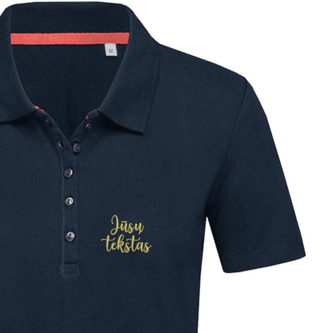 Moteriški polo marškinėliai „Jūsų tekstas“ - Image 4