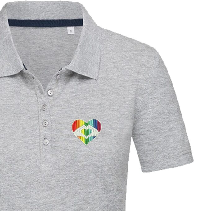 Moteriški polo marškinėliai „LGBT širdutė“ - Image 3