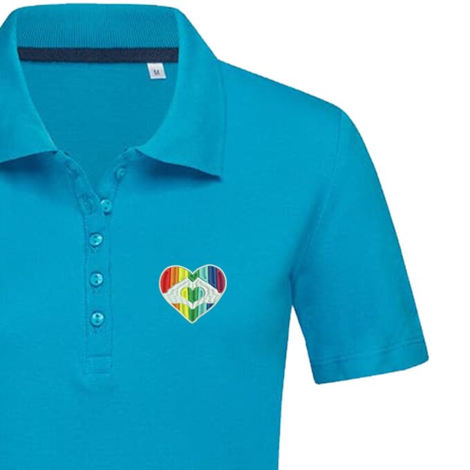 Moteriški polo marškinėliai „LGBT širdutė“ - Image 5