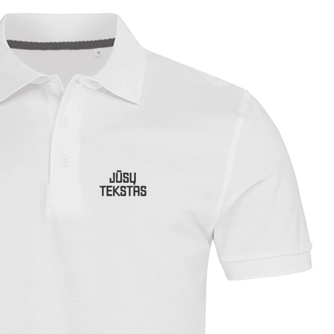 Vyriški polo marškinėliai „Jūsų tekstas“ - Image 2