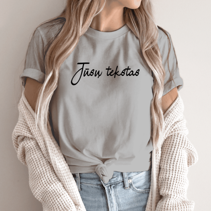 Unisex marškinėliai su spauda „Jūsų tekstas“ - Image 5